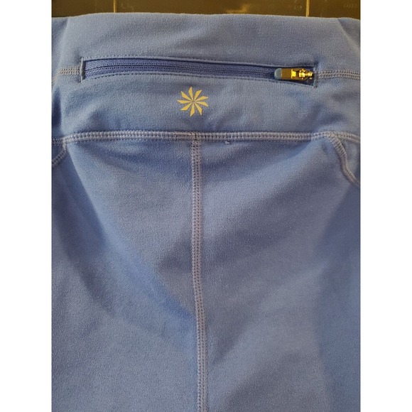 Athleta Womens Size Large Leggings Blue Zip Back Pocket Logo‎ Yoga Workout - Picture 5 of 14